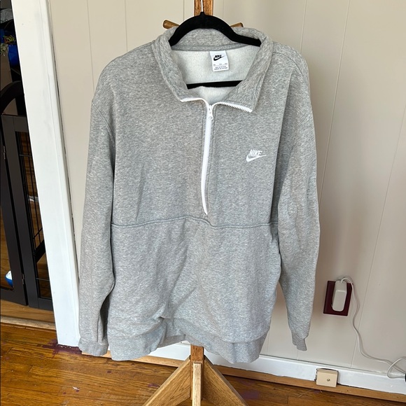 Nike Other - Nike Gray Zip Up Sweater with Ribbed Cuffs
